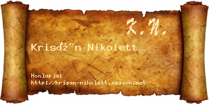 Krisán Nikolett névjegykártya