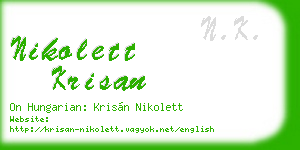 nikolett krisan business card