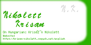 nikolett krisan business card